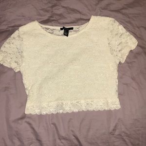 Lace Crop Top | White